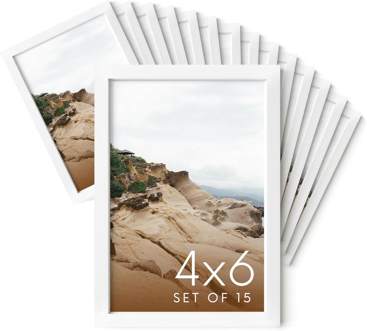HAUS AND HUES 4x6 White Metal Picture Frames - Bulk Frames 4X6 - Features Premium Aluminum