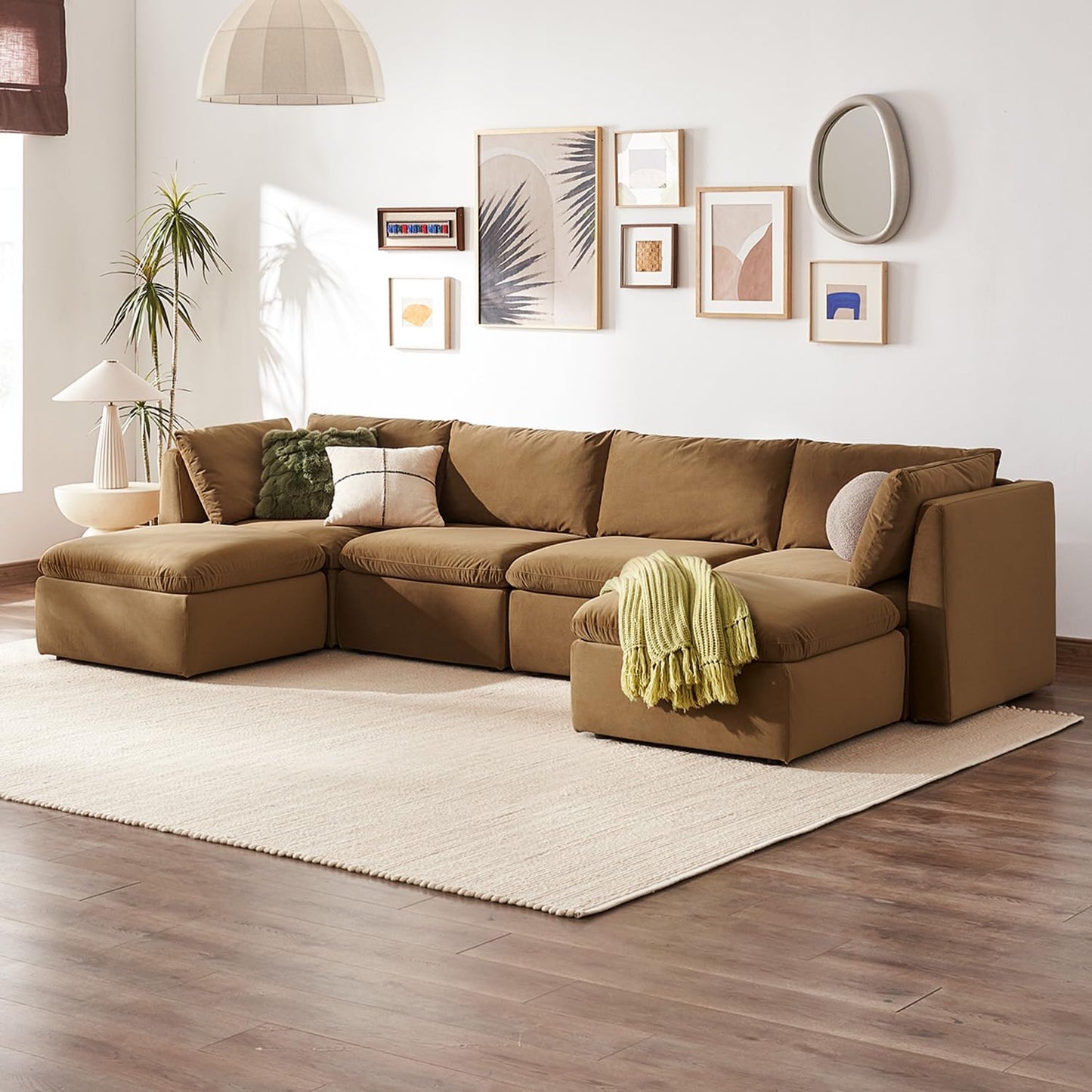 mopio Oversized Modular Sectional Sofa with Fully Removable Covers and Storage, Convertible U