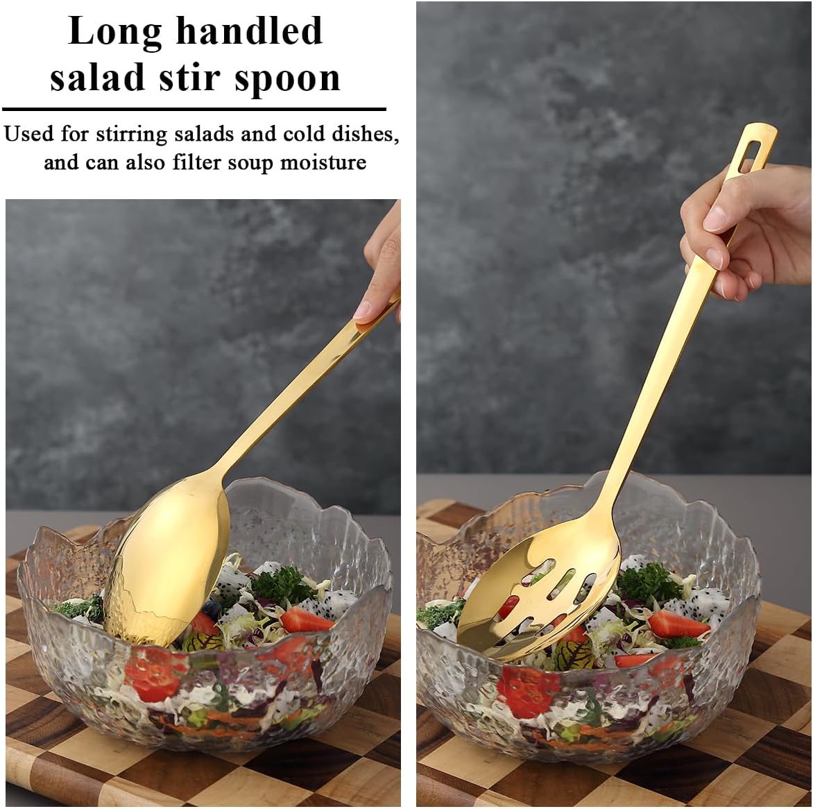 Evanda Gold Kitchen Utensils Set 6pcs, Titanium Plating Stainless Steel Cooking Utensils Set, Heavy