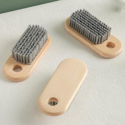 2PCS Wood Laundry Brush, Long Handle Clothing Stain Remover Scrubber, Soft Bristle for Scrubbing