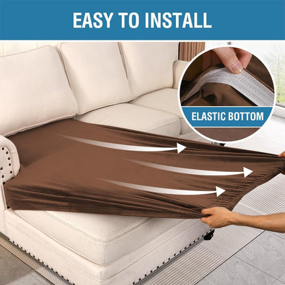 H.VERSAILTEX Velvet Stretch Individual Chaise Cover Sectional Couch Covers for L Shaped Sofa Both
