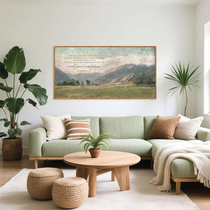 Aurlan Numbers 6:24-26 May The Lord Bless You Wall Art(40"x20"), Large Jesus Christian Bible Verse