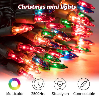 Minetom 100 Counts Clear Christmas String Lights 26.5 Feet Warm Mini Lights Waterproof for Indoor
