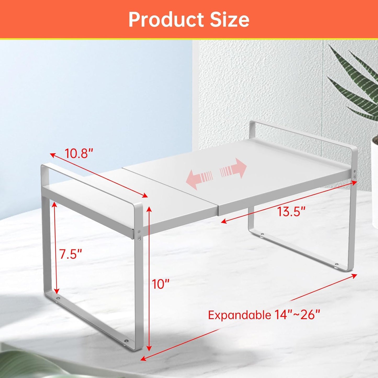 Cabinet Shelves Organizer for Kitchen 11", Expandable Shelf with Adjustable Length, Metal