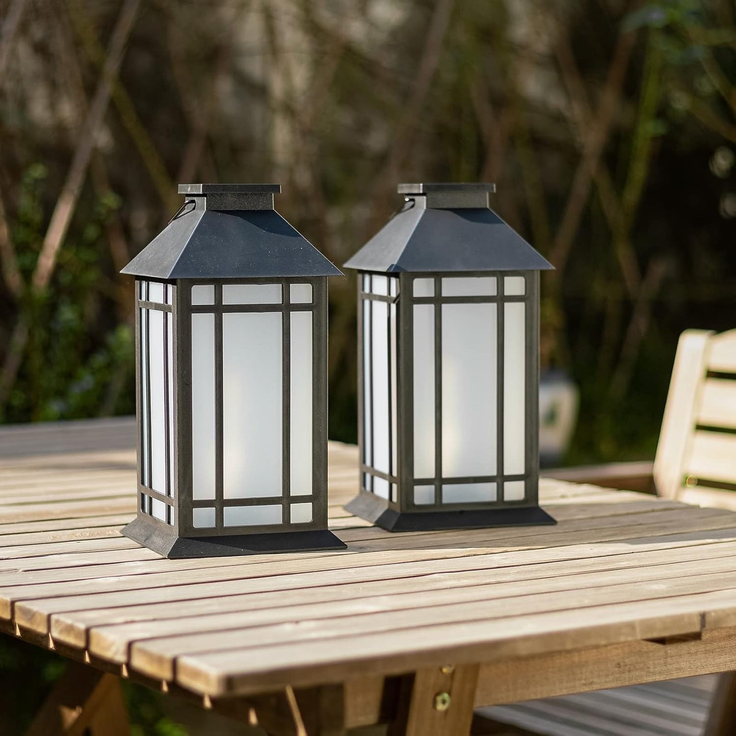 13-Inch IP65 Waterproof Battery-Powered Outdoor Lantern with Led Flameless Candle and 6-Hour Timer