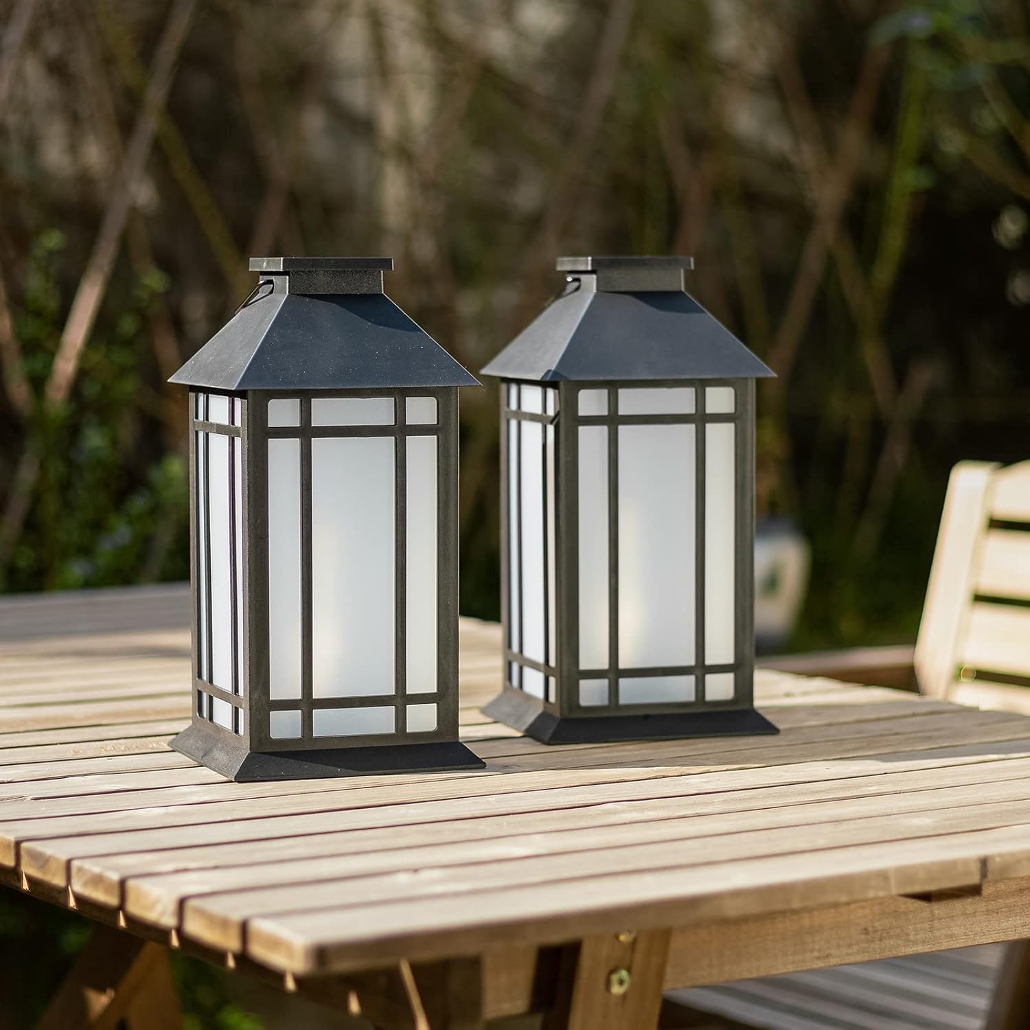 13-Inch IP65 Waterproof Battery-Powered Outdoor Lantern with Led Flameless Candle and 6-Hour Timer