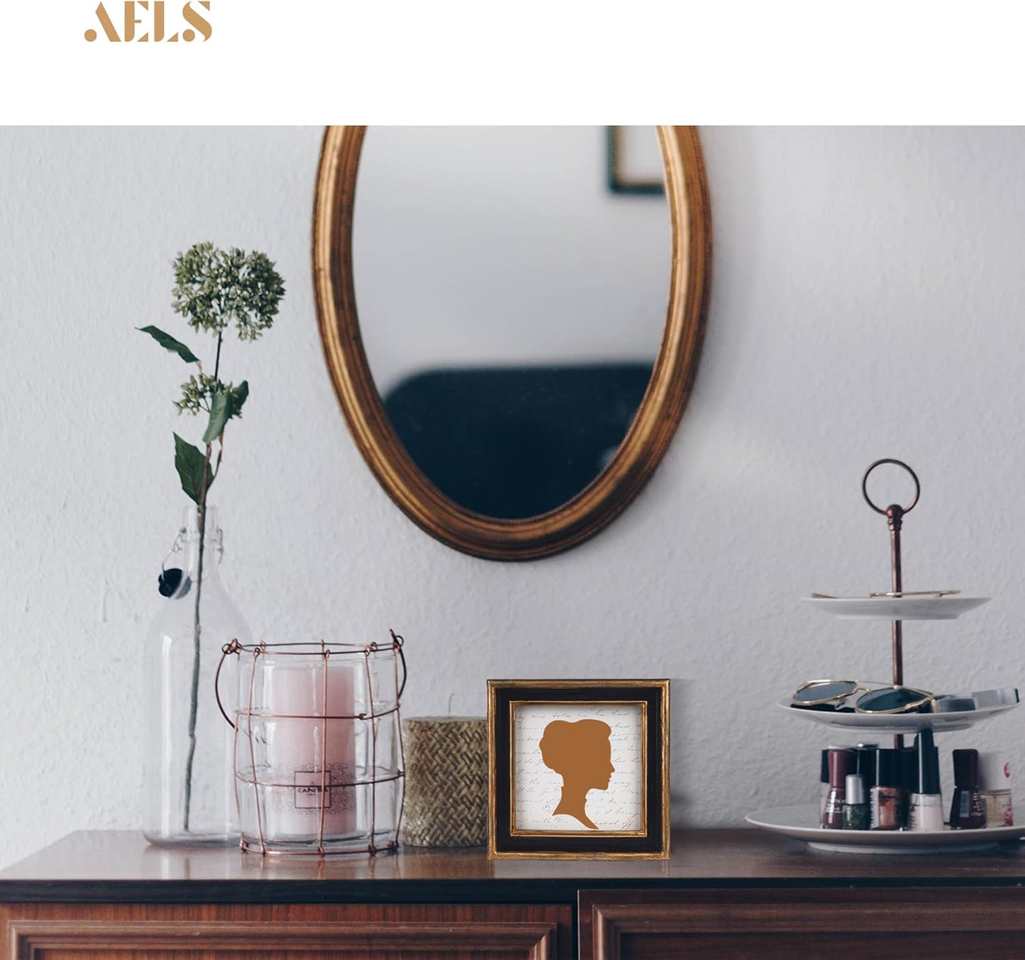AELS 4x4 Inch Vintage Picture Frame, Elegant Luxury Antique Photo Frames with Glass Front, Photo