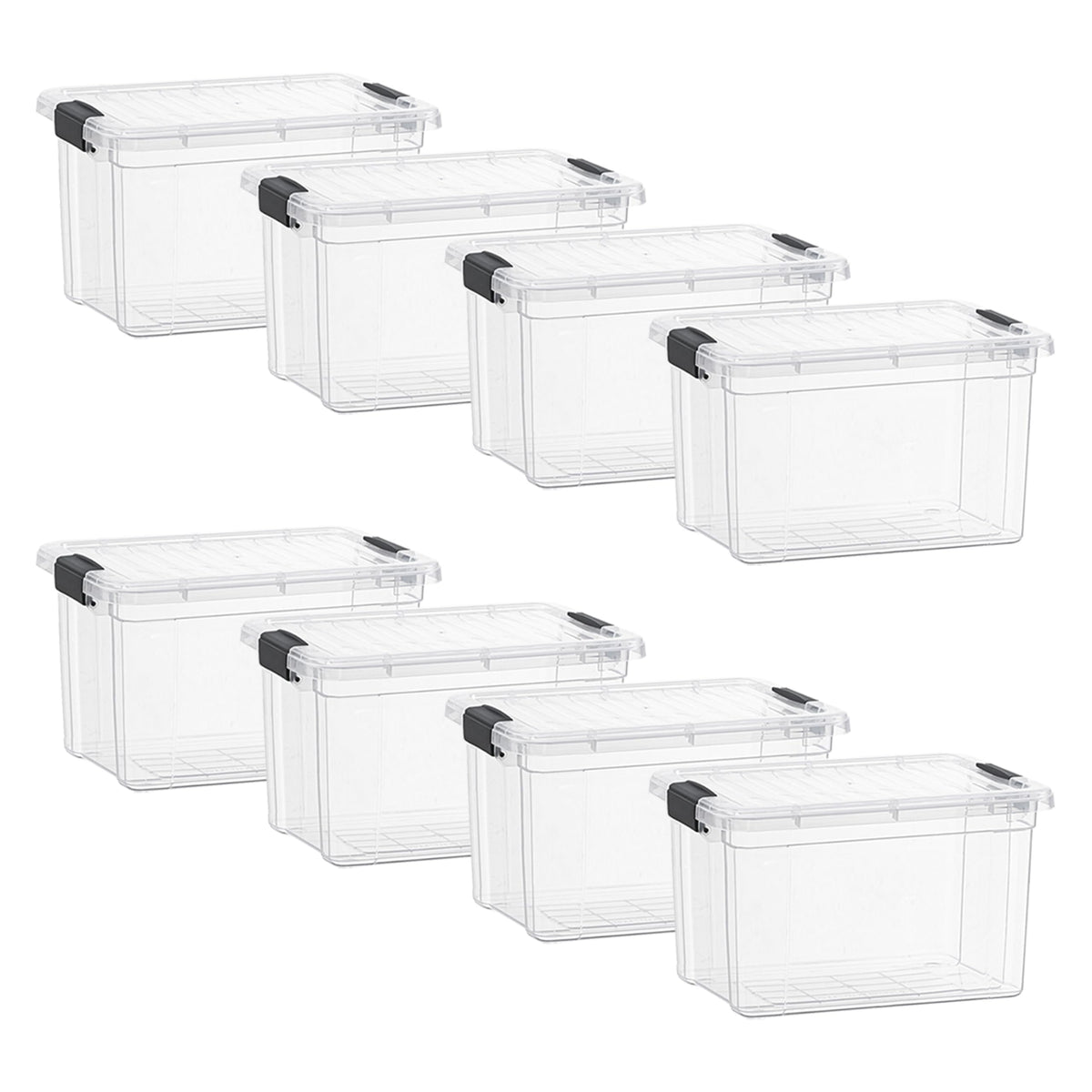 Superio Clear Storage Boxes with Lids, 49 Quart Plastic Container Bins for Organizing, Stackable