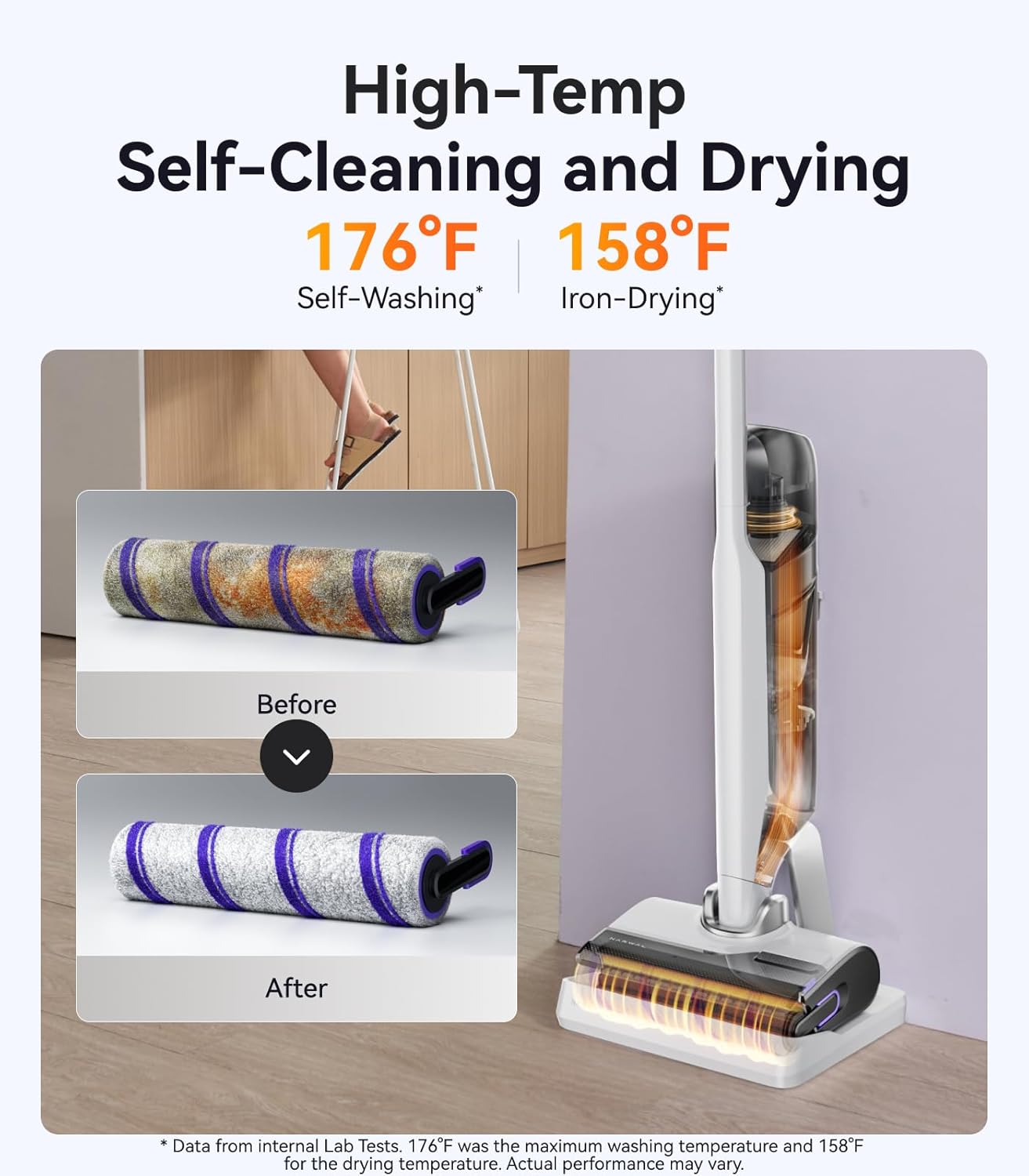 NARWAL S30 Wet Dry Vacuum Cleaner with 20000Pa Suction, 176°F Self-Cleaning, Heated Drying