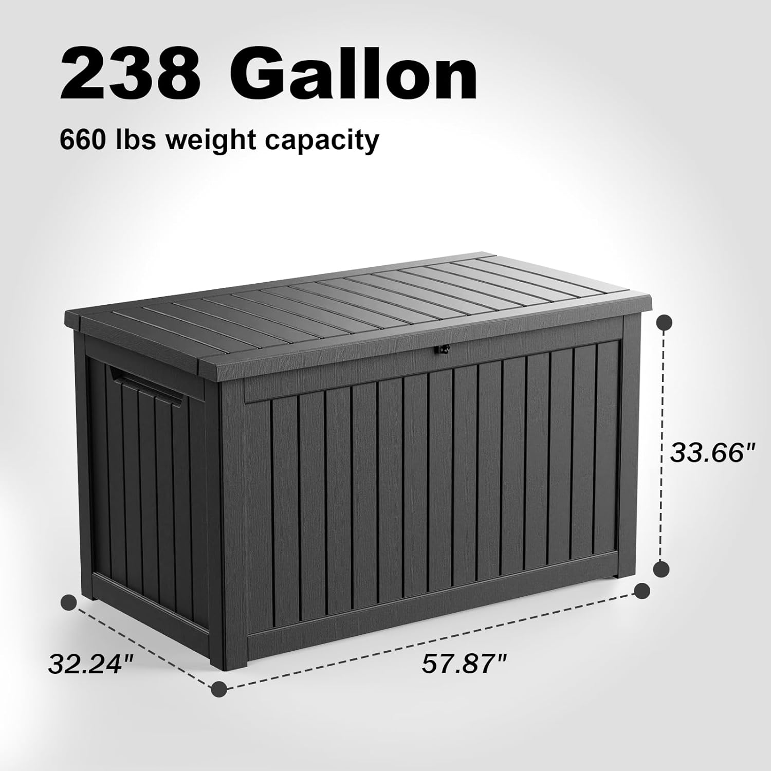 230 Gallon Outdoor Deck Box,Storage Lockable Waterproof Patio Furniture,Garden Tools,Cushions,Pool