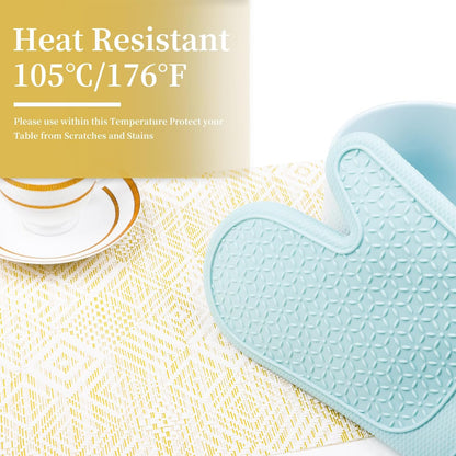 Vinyl Plastic Placemats Set of 6 Washable Heat Resistant Non-Slip Elegant Indoor Outdoor Kitchen
