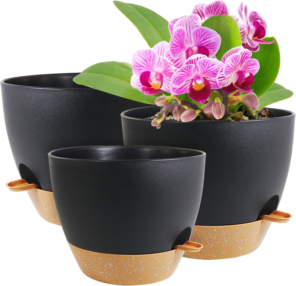 10/9/8 inch Medium Self Watering Pots, Planter, Plant Pots with Mesh Drainage Holes for Indoor