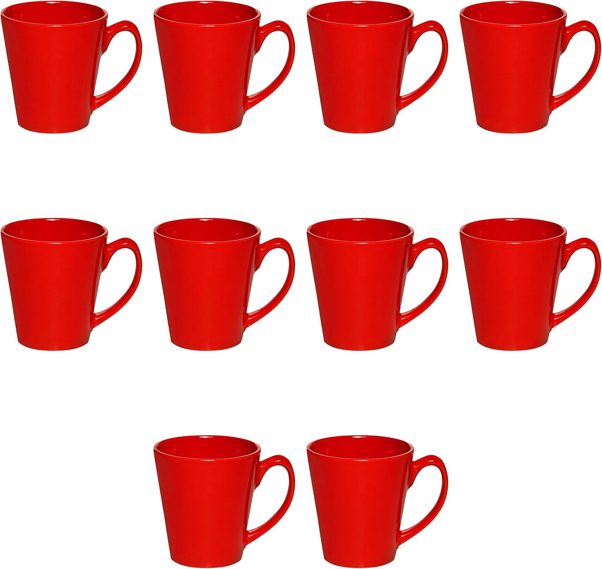 DISCOUNT PROMOS Glossy Ceramic Latte Coffee Mug 12 oz. Set of 10, Bulk Pack - Perfect for Tea