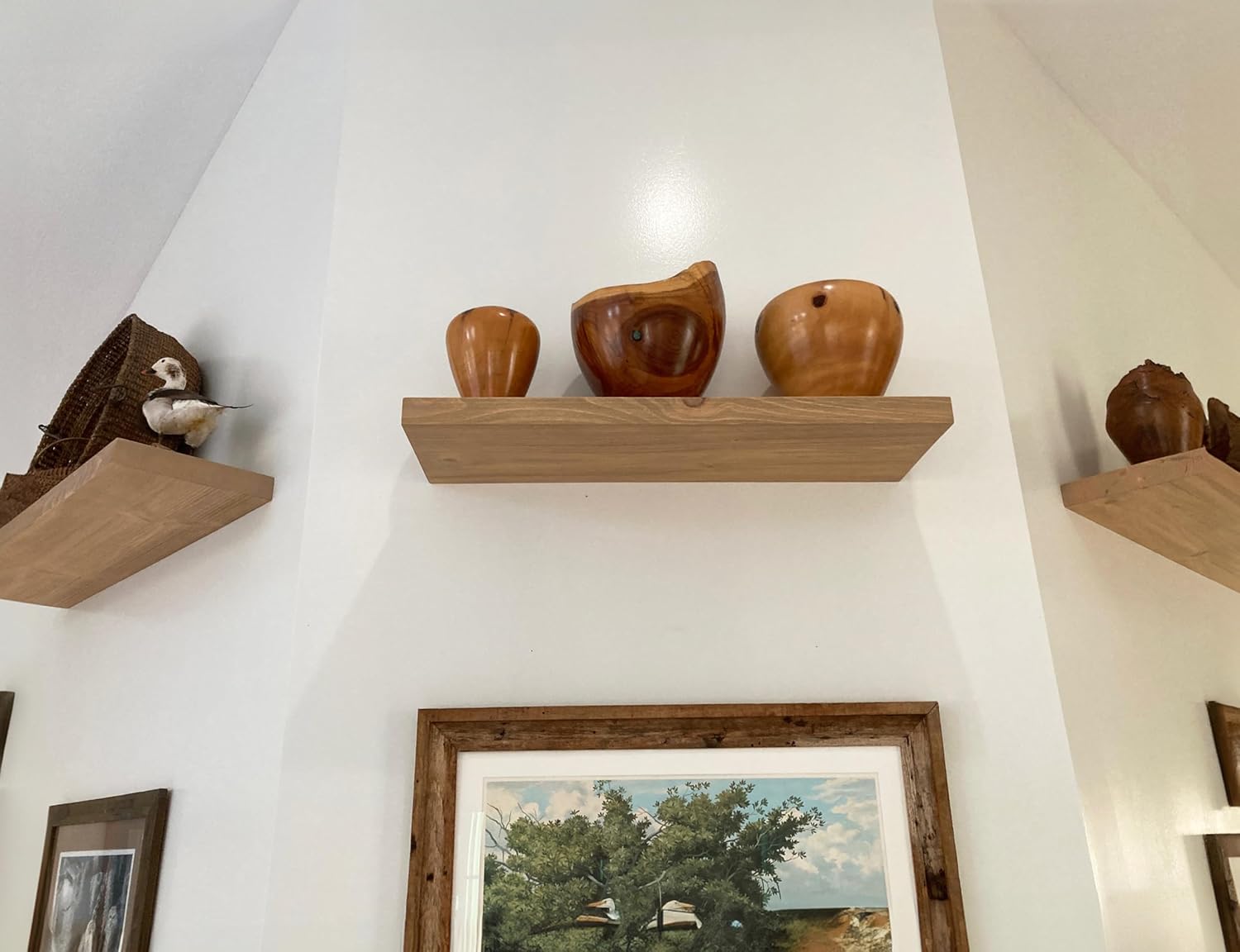 Joel's Antiques - 30 Inch Wooden Floating Shelves for Wall - 30x12x2 in - Made of Natural Wood