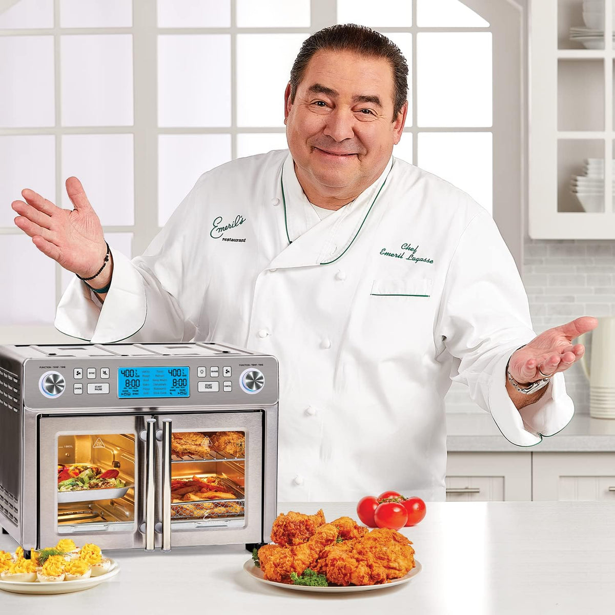 Emeril Lagasse Dual Zone 360 Air Fryer Oven Combo with French Door, 25 QT Extra Large, Cook Two
