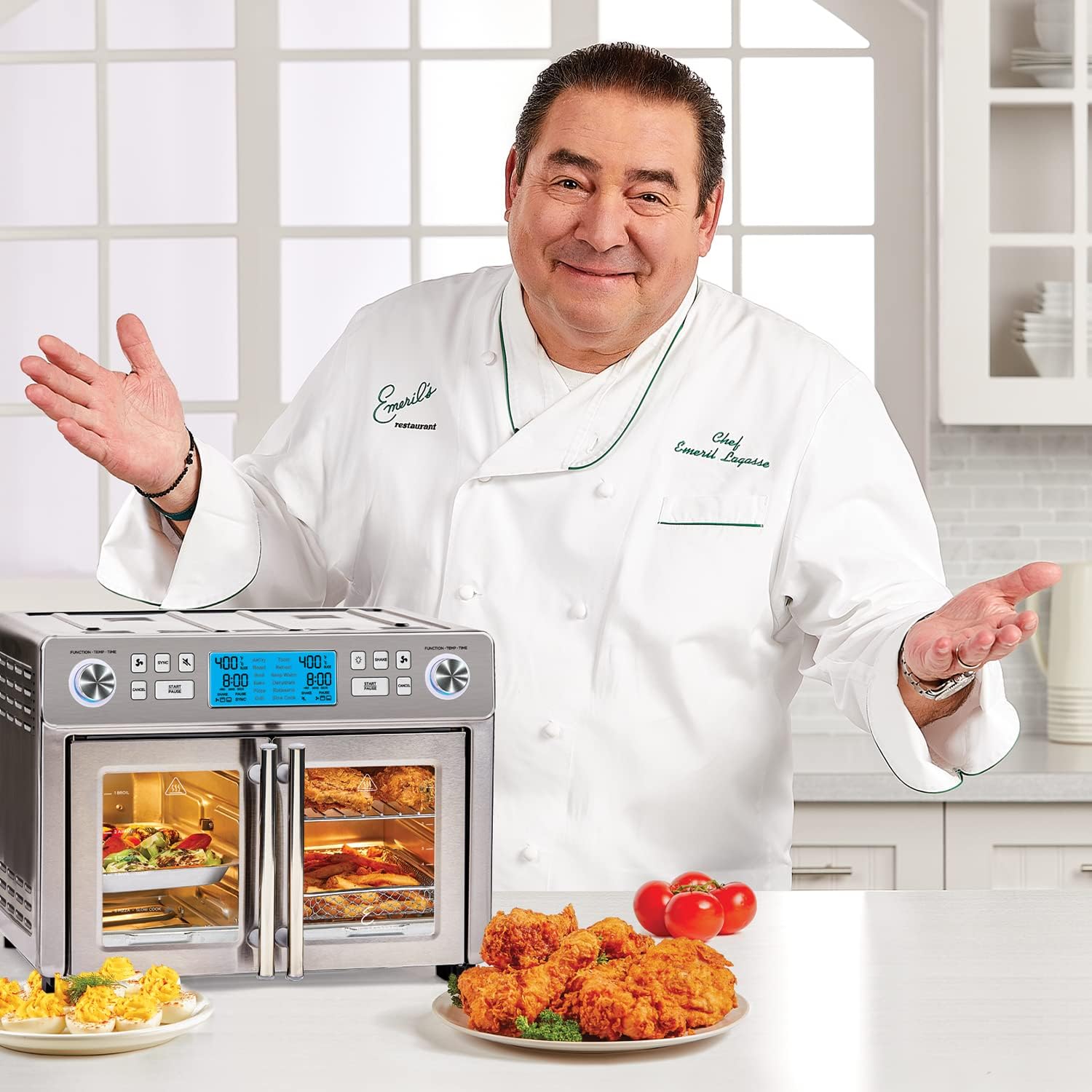 Emeril Lagasse Dual Zone 360 Air Fryer Oven Combo with French Door, 25 QT Extra Large, Cook Two