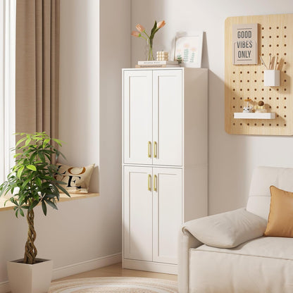 Storage Cabinet, Kitchen Pantry with Doors & Shelf, Tall Storage Cabinet for Bathroom, Living Room
