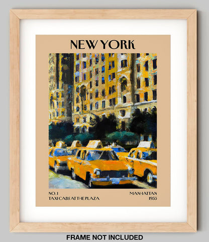 Retro Vintage New York Wall Art Print - 11x14 Unframed Poster - New York City Souvenirs, Cute