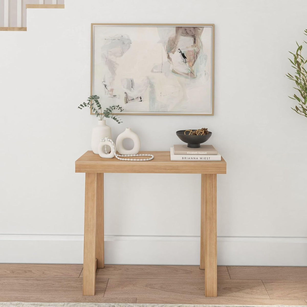 Plank+Beam Solid Wood Console Table, 36 Inch, Sofa Table, Narrow Entryway Table for Hallway, Behind