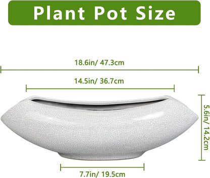 Ceramic Bonsai Tree Pot - 18 Inch Ceramic Pots for Plants, Large Succulent Planter with Drainage