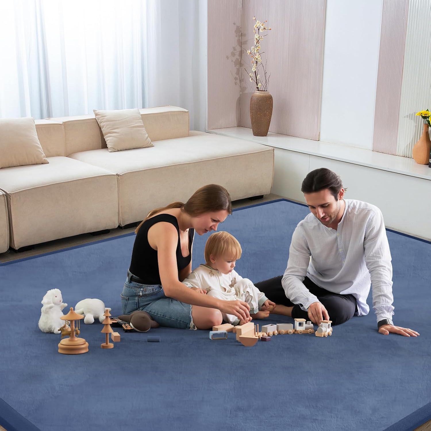 Baby Play Mat for Floor Tummy Time Nursery Rug Muscle Area Rug Playroom Rug Tatami 50 * 50" Memory