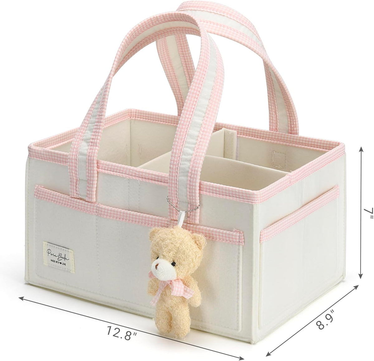 PeraBella Diaper Caddy Organizer with Handle, Baby Shower Gifts Basket Bag, Registry Search Must