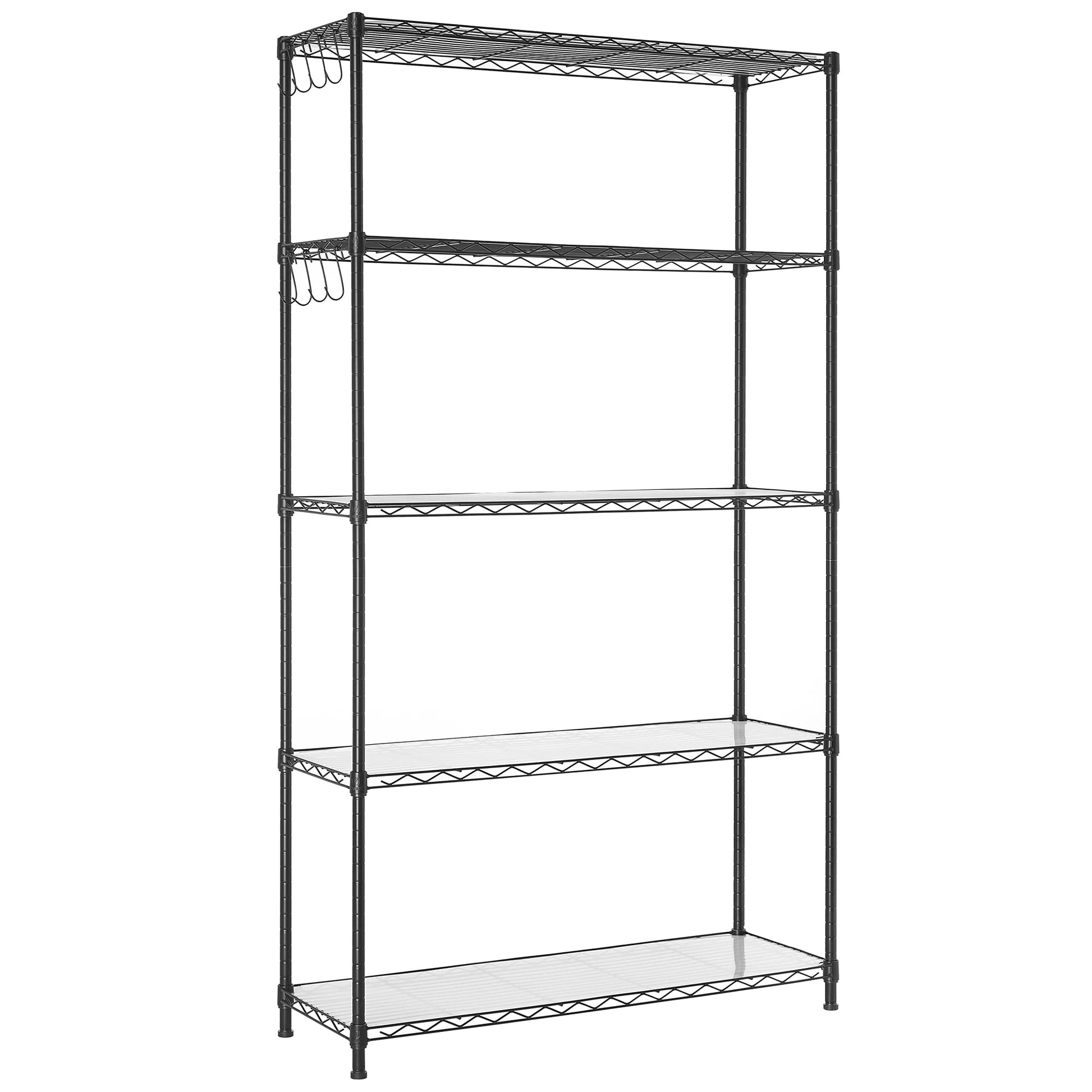 SONGMICS 5-Tier Storage Shelves, Wire Shelving Unit, Kitchen Metal Shelves, Storage Rack with