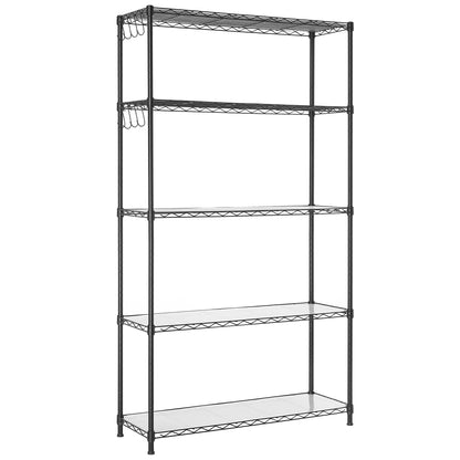 SONGMICS 5-Tier Storage Shelves, Wire Shelving Unit, Kitchen Metal Shelves, Storage Rack with