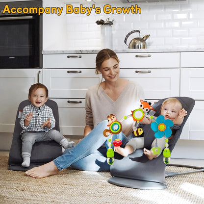 Baby Stroller Arch Mobile, Adjustable Musical Cirb Mobile Toys with Universal Clamps, Versatile