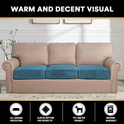 PrinceDeco Couch Cushion Covers, Stretch Washable Sofa Cushion Cover, Fitted Sofa Slipcover Velvet