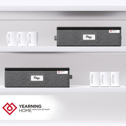 YearningHome Cup and Mug Storage Box with Hard Shell and Dividers for Coffee Mugs,Tea Cups and