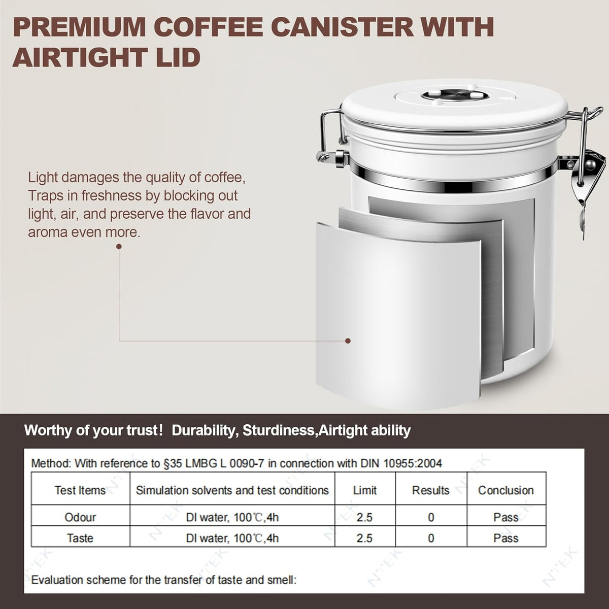 ShanSon Coffee Canister Airtight Coffee Container Stainless Steel Coffee Bean Storage Container