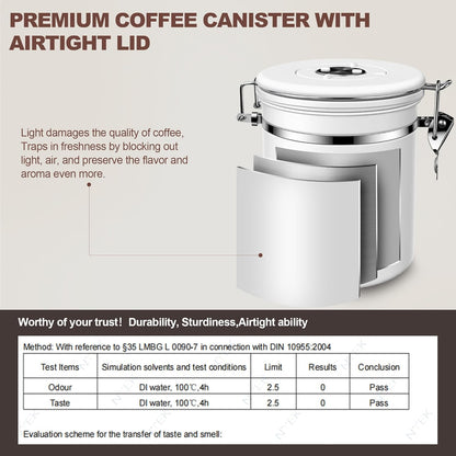 ShanSon Coffee Canister Airtight Coffee Container Stainless Steel Coffee Bean Storage Container