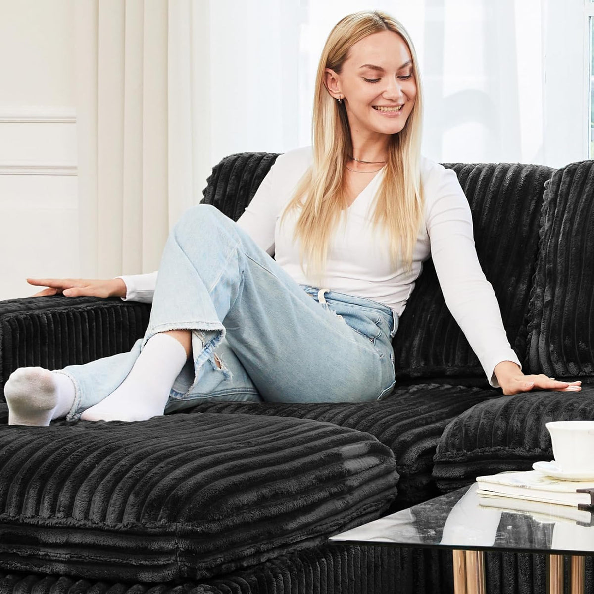 Belffin Modular Sectional Sofa with Storage Ottoman, Oversized Cloud Couch Sectional with Extra