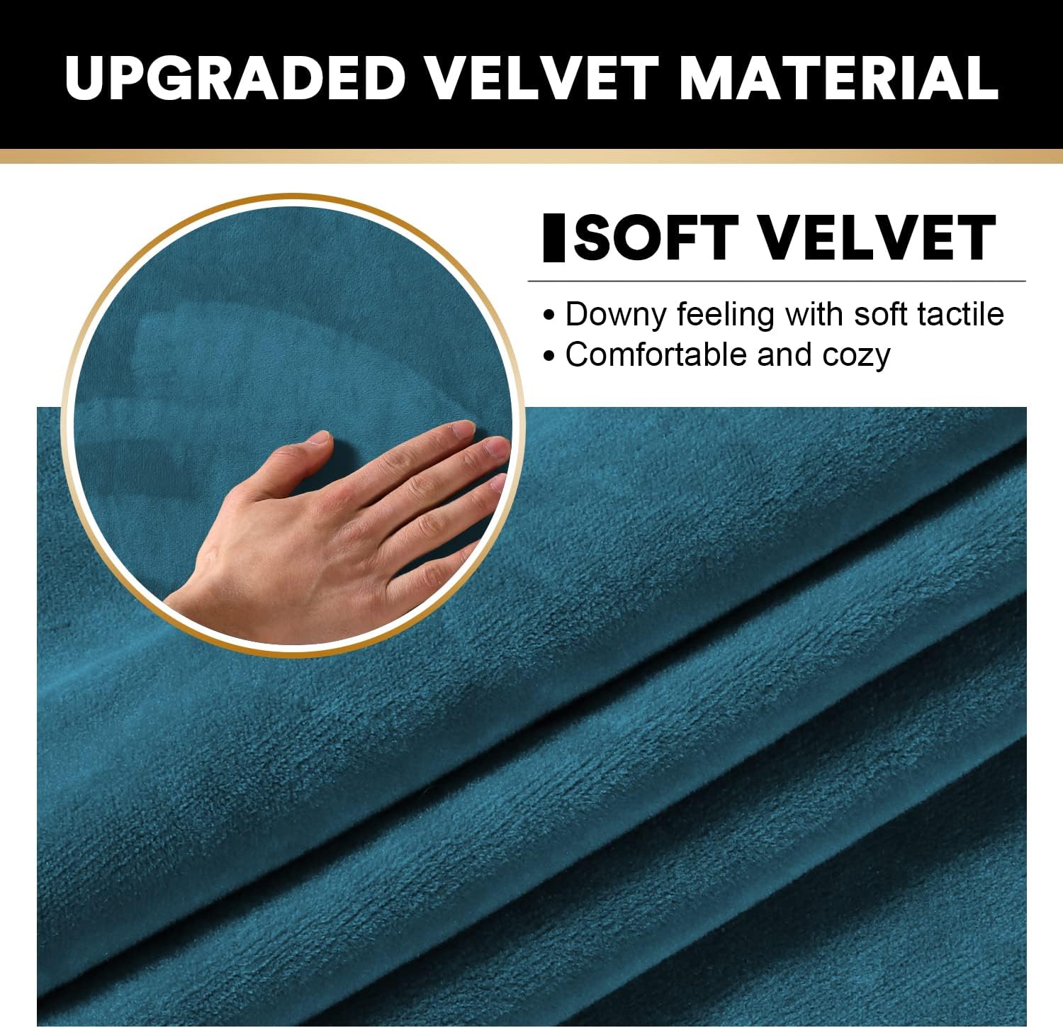 PrinceDeco Sectional Couch Covers 4 Pieces Couch Covers for Sectional Sofa Velvet Separate
