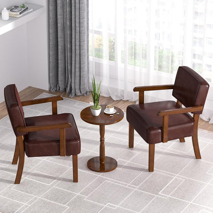 Accent Chair, PU Leather Living Room Chairs Oversize with Soft Seat and Armrests for Living Room