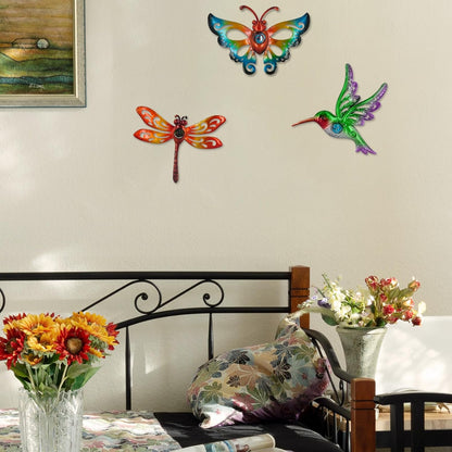 Hummingbird Butterfly Dragonfly Metal Wall Decor Outdoor Metal Wall Art Fence Decor Hanging