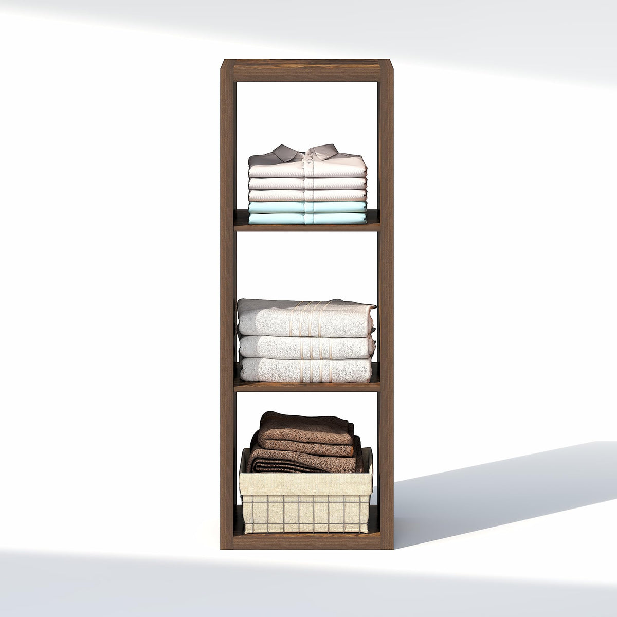 Furinno Cubic Extra Thick 3-Cube Closet Organizers and Storage, Amber Pine