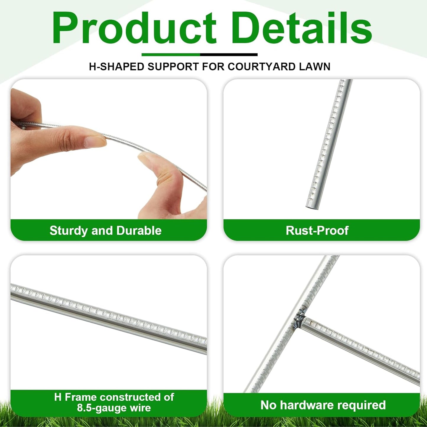 Tandefio 100 Pcs Yard Sign Stakes Metal 15"x10" H Frame Wire Yard Stakes Use with Corrugated Sign