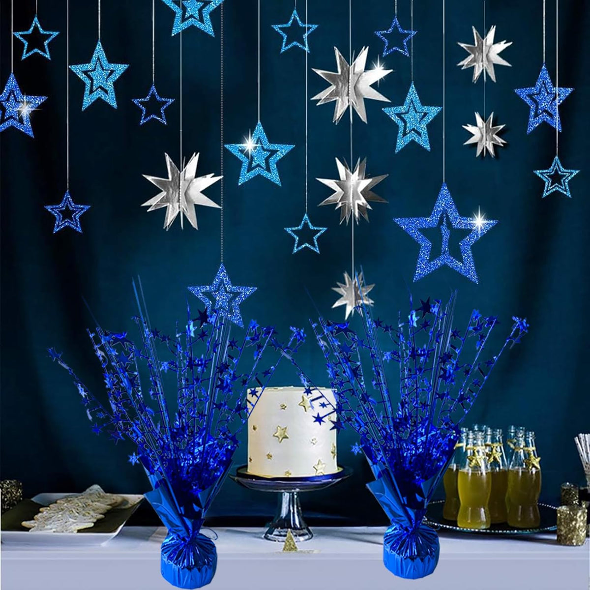 6 Pack Metallic Foil Spray Centerpiece Star Table Decoration Burst Table Centerpieces for Birthday