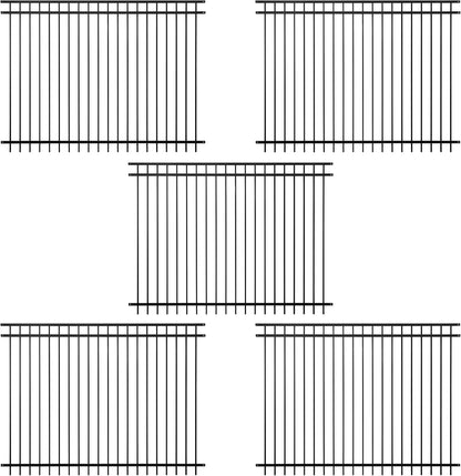 Fencer Wire Pack of 5 Heavy Duty Flat Top Fence Barrier Panel, 6FT Height X 8FT Width Anti-Rust