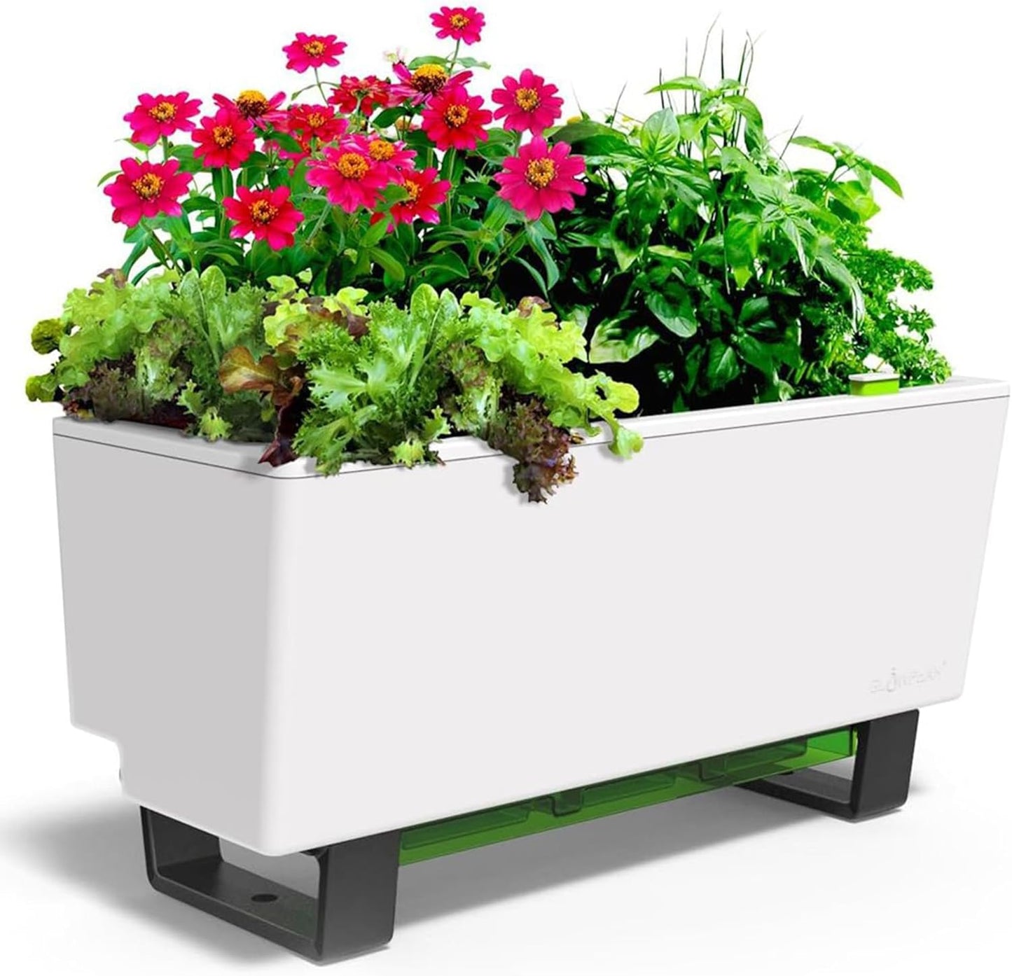 Glowpear Self-Watering Mini Bench Planter - 23.6" in Pot, Free Standing, UV Stable, Scalable