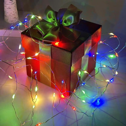 4-Pack Multicolor Christmas Fairy Lights Battery Operated with Timer, Waterproof 16FT 50 LED String