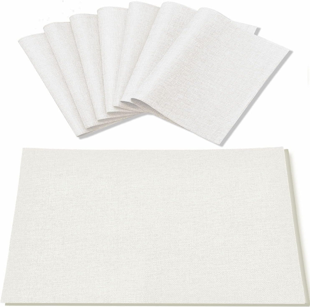 Cloth Placemats Set of 8, Linen Type Fabric Placemats Machine Washable Heat Resistant Placemats