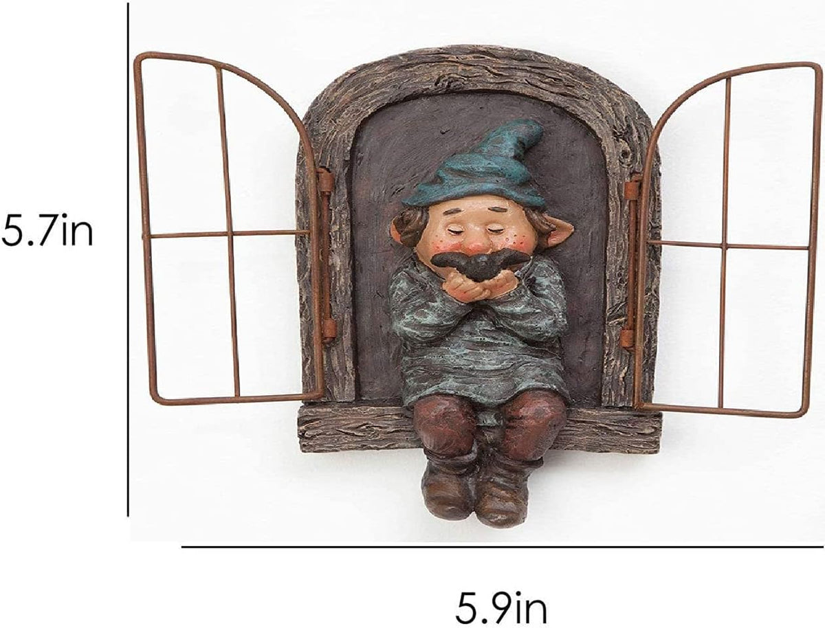 Whimsical Fairy Garden Gnome Statue, Tree Faces Decor Outdoor -5.9 Inch, Funny Garden Tree