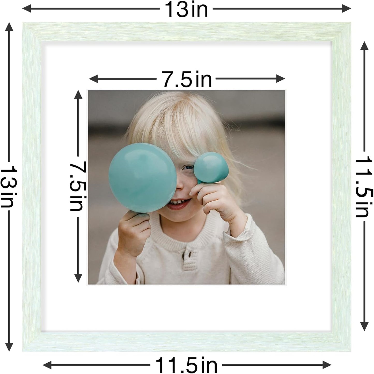 Vittanly 12x12 Picture Frames Set of 9, Shatter Resistant Plexiglass, Display 8x8 Pictures with Mat