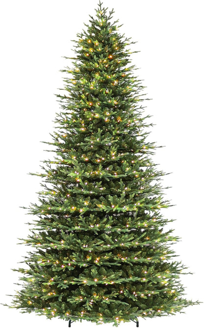 Hykolity 12 ft Prelit Christmas Tree, Artificial Christmas Tree with 850 Warm White Lights, 8109