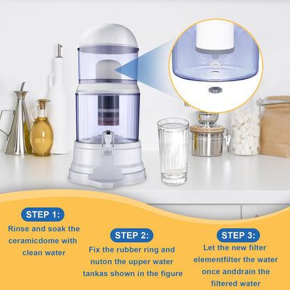 4Pack Replacement Ceramic Dome Water Filter 0.2 to 0.5 micron for Countertop Portable Water