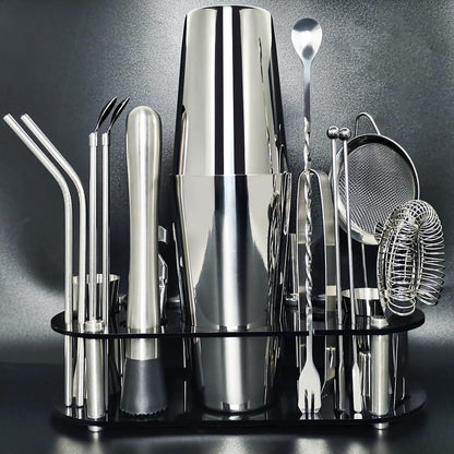 22-Piece Cocktail Shaker Set, 25/20oz Bartender Kit, Bartending Stainless Steel Bar Tools Sets for