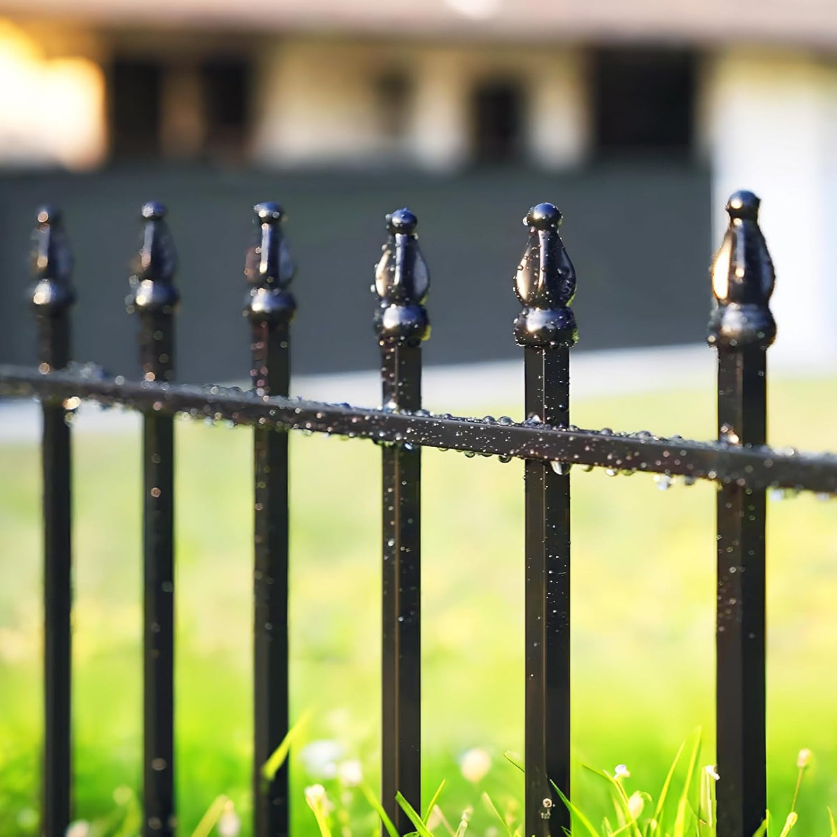 Metal Decorative Garden Fence 36" Wide x 28" High (5 Panels, Total Length 11.6 feet), Metal Border